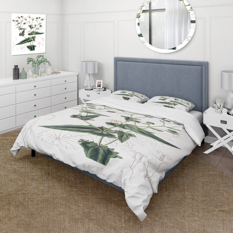 Ensemble de housse de couette traditionnel Vintage Plant Life XXII - microfibre de polyester