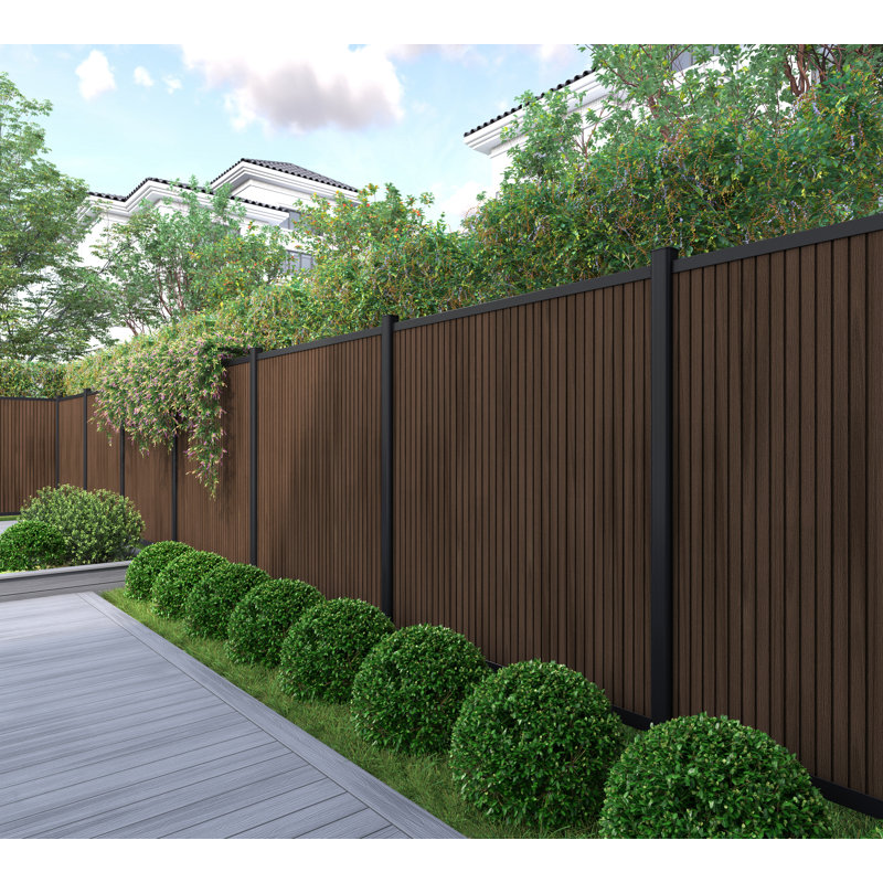 Ensemble de panneau de clôture vertical de style européen en bois d'ébène indien de 6 pi x 6 pi Easy Easy, Ipe brésilien