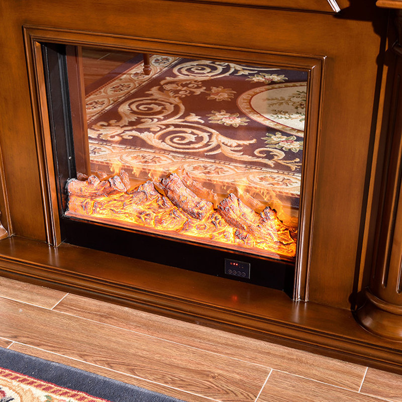 Foyer électrique décoratif de style européen à flamme simulée, H 45,67 po x l 59,06 po x P 12,99 po