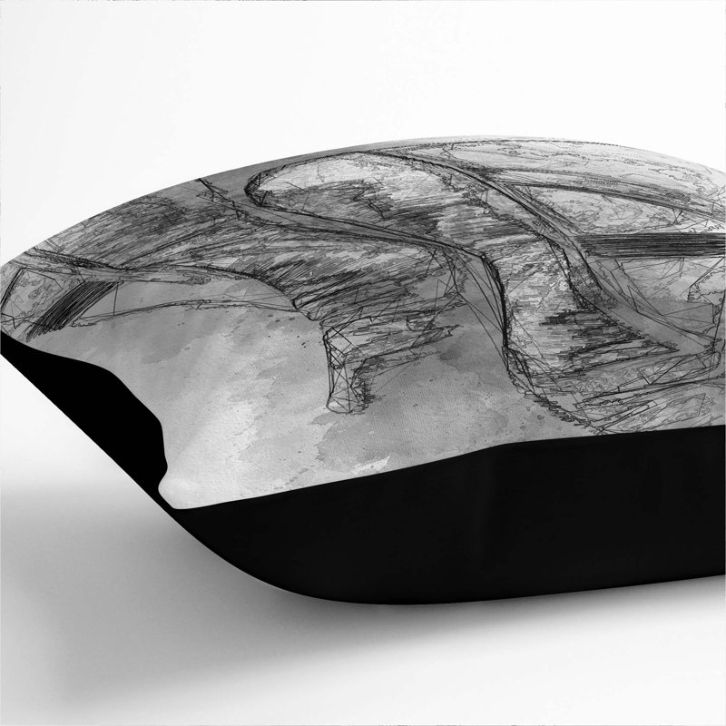Square Throw Cushion, Black, 40cm H x 40cm W x 15cm D