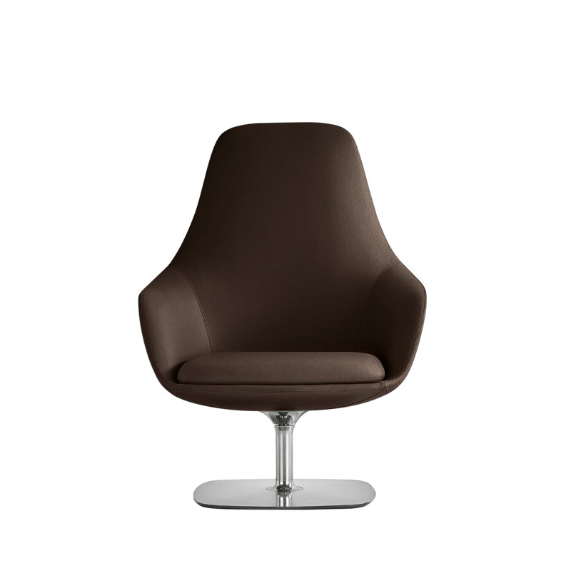 Canelle Lounge Chair, Vella Forest, Polished Aluminum