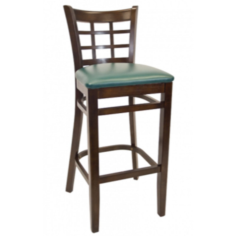 Tabouret de bar 29 po, Noyer, Vert
