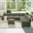 Dona Corduroy Upholstered Modular Sectional With Ottoman, Pillowtop Arm-105785939