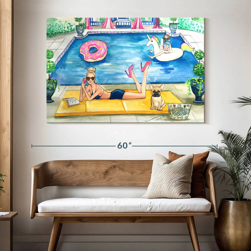 Gillard Summer Pool Party, H 34 po x l 51 po