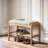 Modern 24-inch Brown Solid Wood Shoe Bench