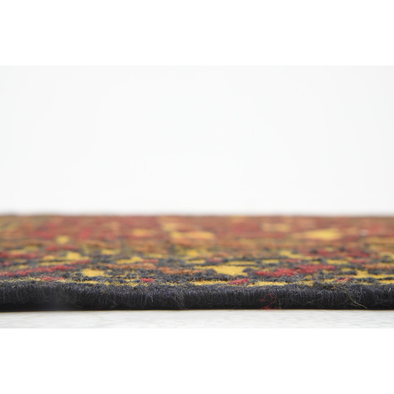 Tapis de zone en laine 4 pi x 6 po one-of-kind à la main noué la new age Warminster