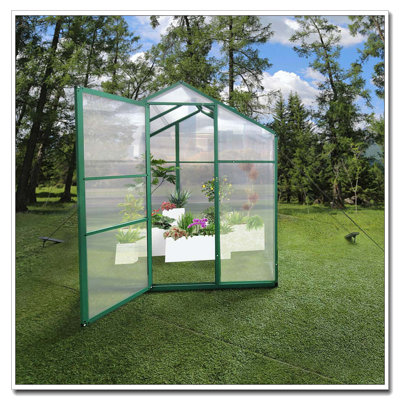 Nouvellement commercialisé: serre surélevée en aluminium à hauteur de gain de 6 x 8 pi, serre surélevée en polycarbonate et ancrage en aluminium pour serre extérieure robuste en toute saison