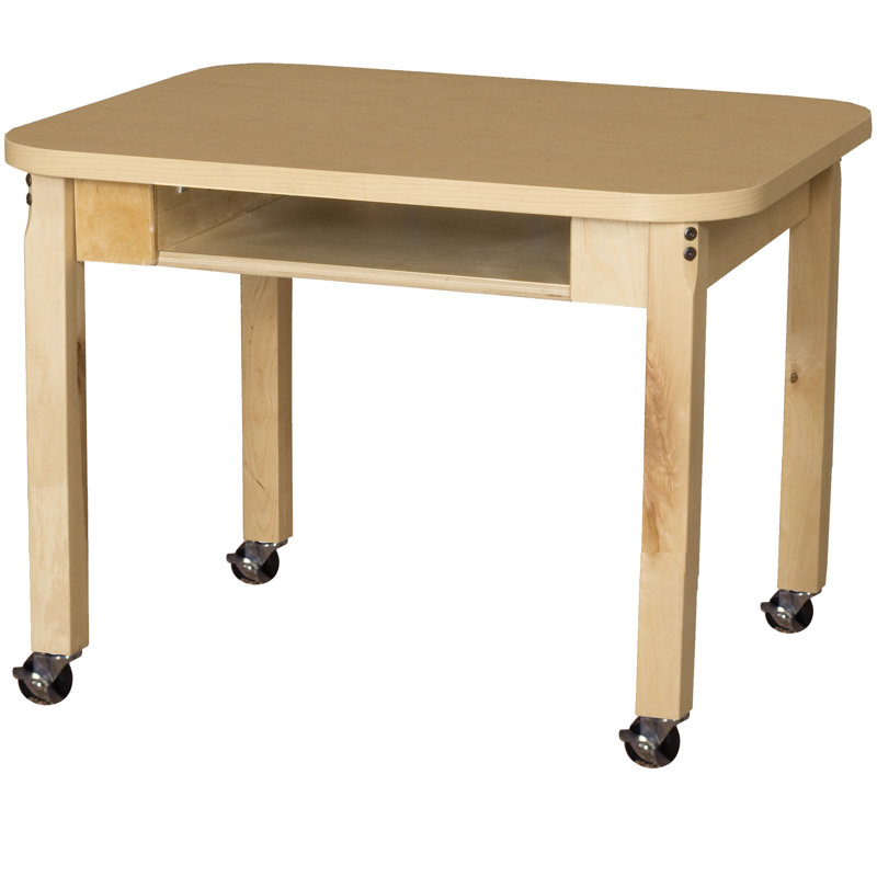 Bureau ouvert à hauteur ajustable, Beige, H 14 po x l 24 po x P 18 po