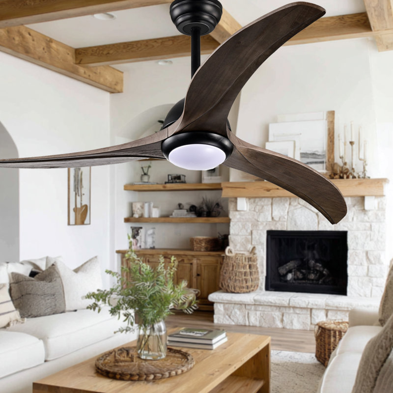 Ventilateur de plafond avec lumière, télécommande, lame réversible