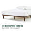 Structure de lit plateforme en bois massif 10 pouces avec support de lattes en bois robuste-50185593
