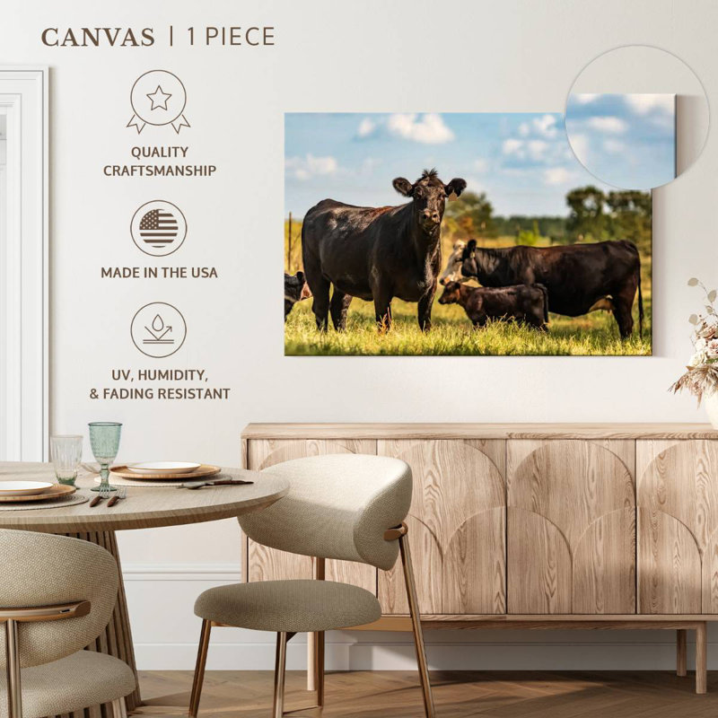Brampt Grazing Angus Cows, 32" H x 48" W