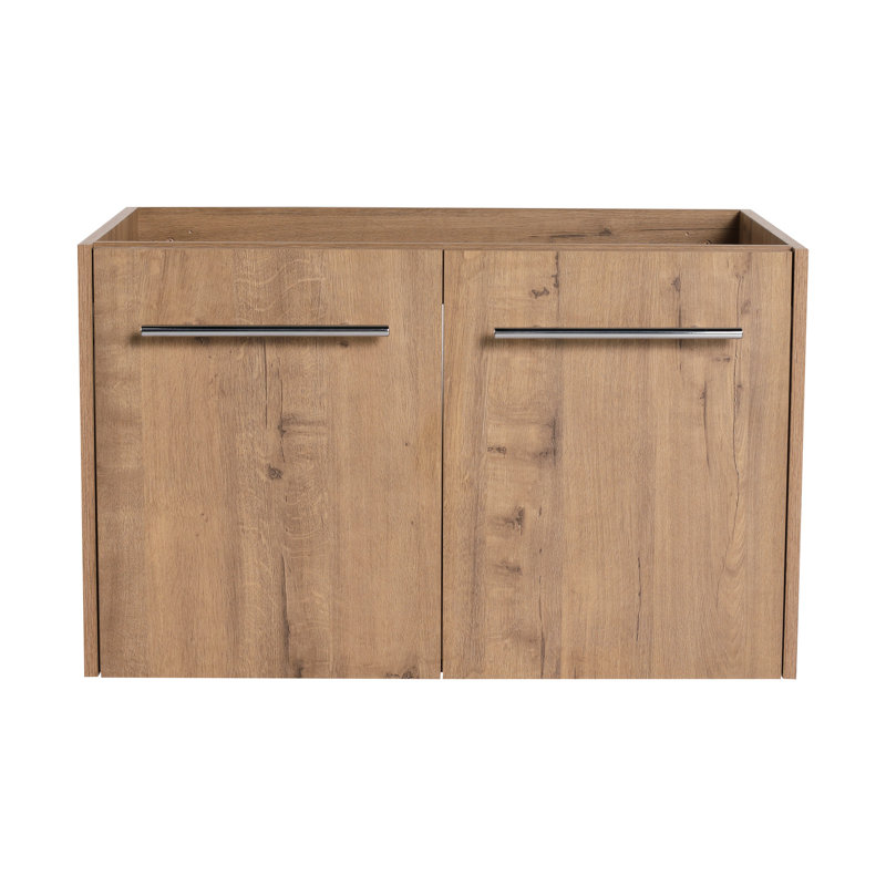 Meuble-lavabo à fermeture en douceur 30 po - Poignée en métal, style luxueux pour lavabo en résine, apparence