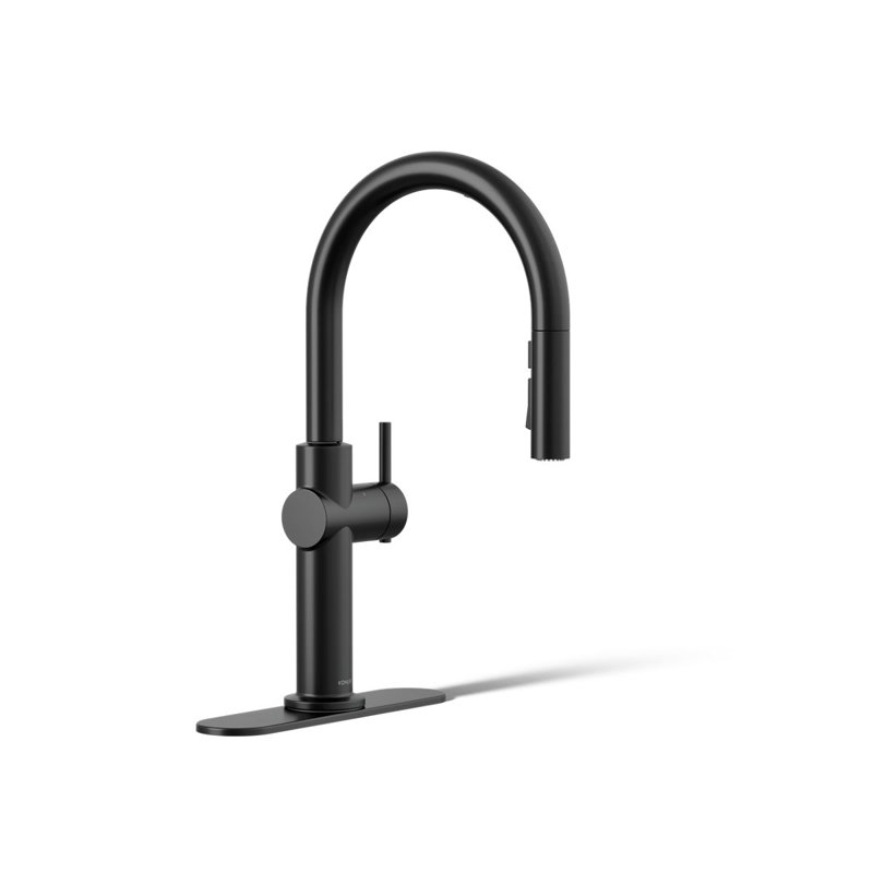 Crue Touchless Pull-Down Kitchen Sink Faucet with Three-Function Sprayhead, Matte Black