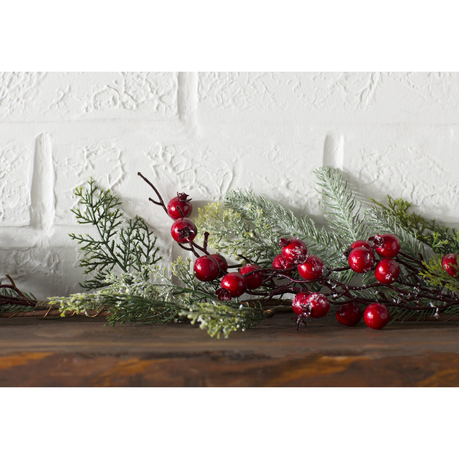 60" Frosted Pine Berry Garland