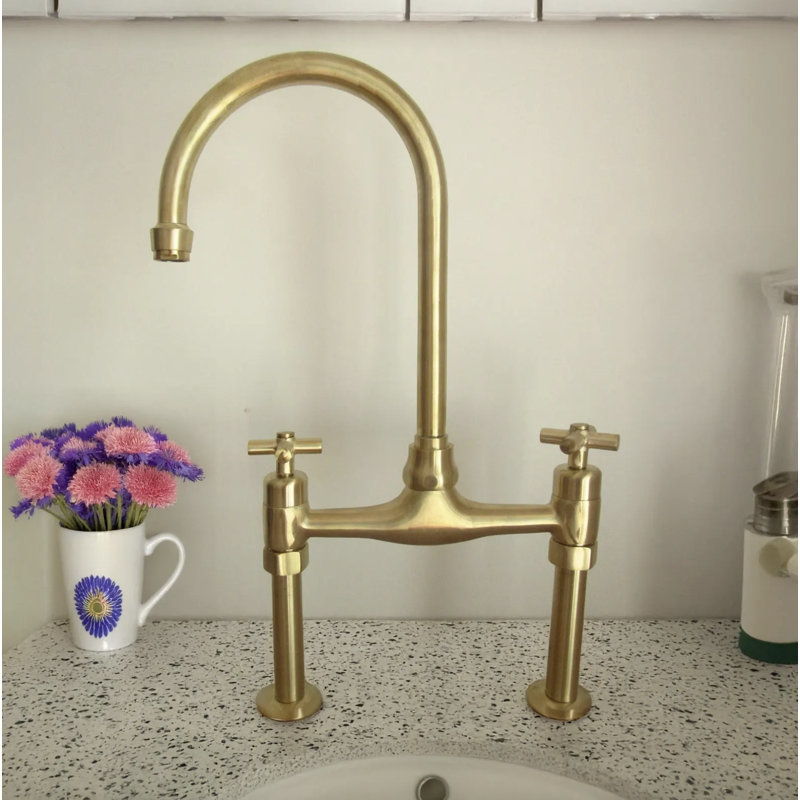 Solid Brass Kitchen Bridge Faucet