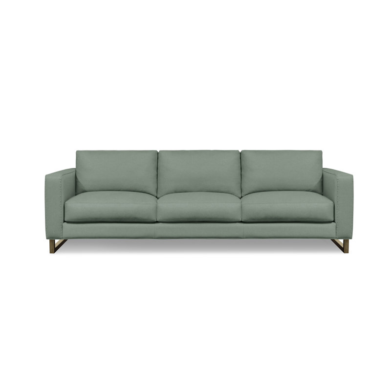 Magdalena Leather Sofa, Parchment (Dreamer), Satin Dark Bronze