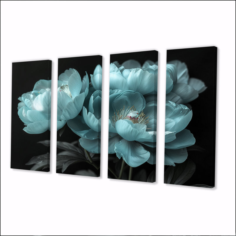 Ensemble d'art sur toile Runkle - pivoines, H 32 po x l 64 po