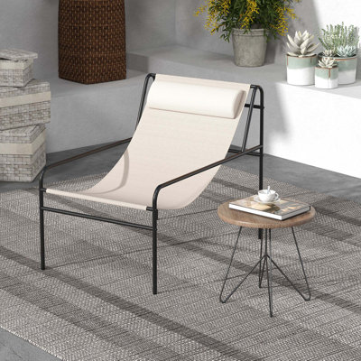 Volina Metal Outdoor Armless Lounge Chair