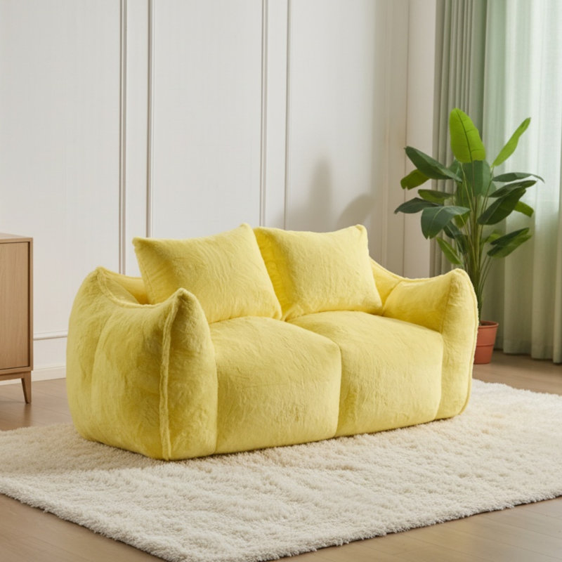 Fauteuil de lecture Loveseat Leisure, Tissu jaune