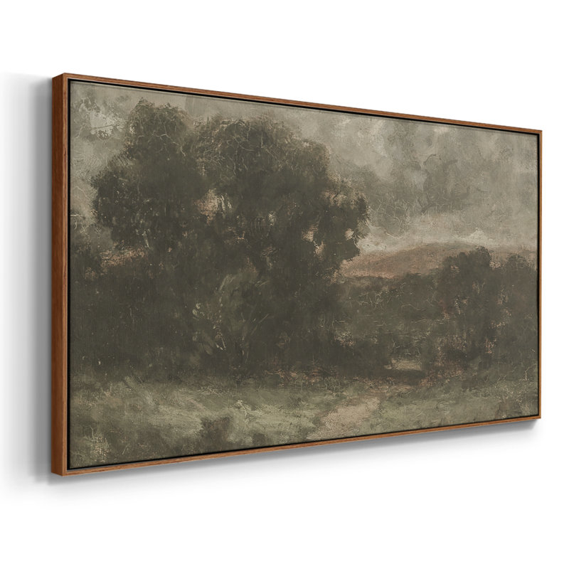 Série paysage - DCCCL XXXVI - Toile tendue avec châssis encadré - Prêt à être accroché, H 25 po x l 49 po, Noyer