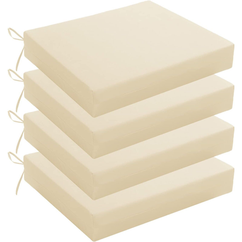 Outdoor  Seat Cushion (Set of 4) 18.5"Wx16"Dx3"H, Navy