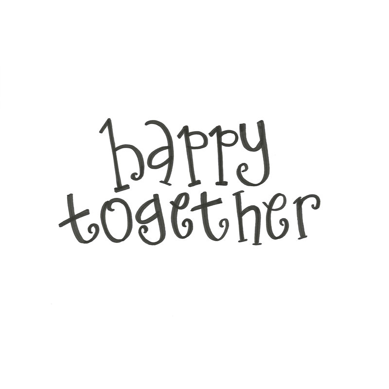 " Happy Together Words ", 8" H x 12" W