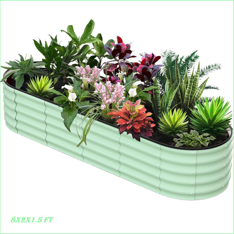 Planter, 45.7cm H x 243.8cm W x 61cm D, Green
