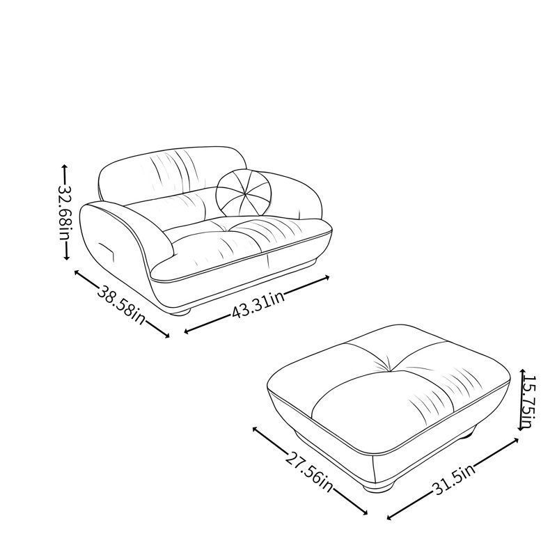 Simple Straight-lined Living Room Sofa