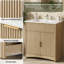 Meuble-lavabo moderne de 30 po avec lavabo en céramique, meuble-lavabo encastré cannelé, 2 portes et 1 tiroir, meuble de rangement autoportant avec tablette en U réglable, installation facile-81456130