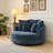 Slipcovered Oversized Round Indoor Chaise Lounge-25314448