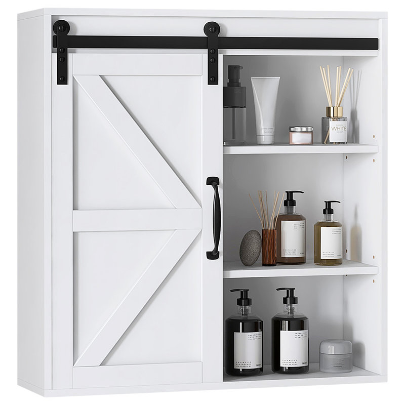 Wall Cabinet with Sliding Door and Adjustable Shelf