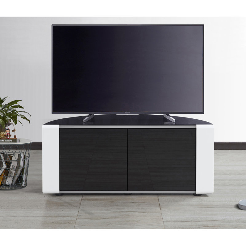 Irwin TV Stand for TVs up to 32", Gloss Black/White