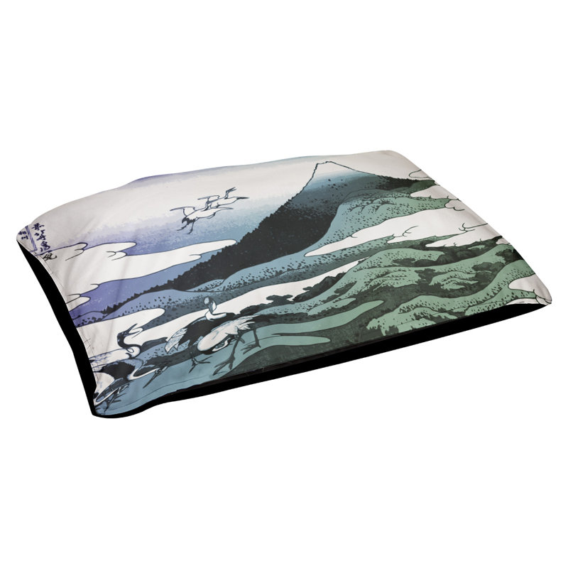 Coussin de concepteur japonais pour grues Burkart, L 19,5 po x l 29,5 po, Mauve / vert / noir