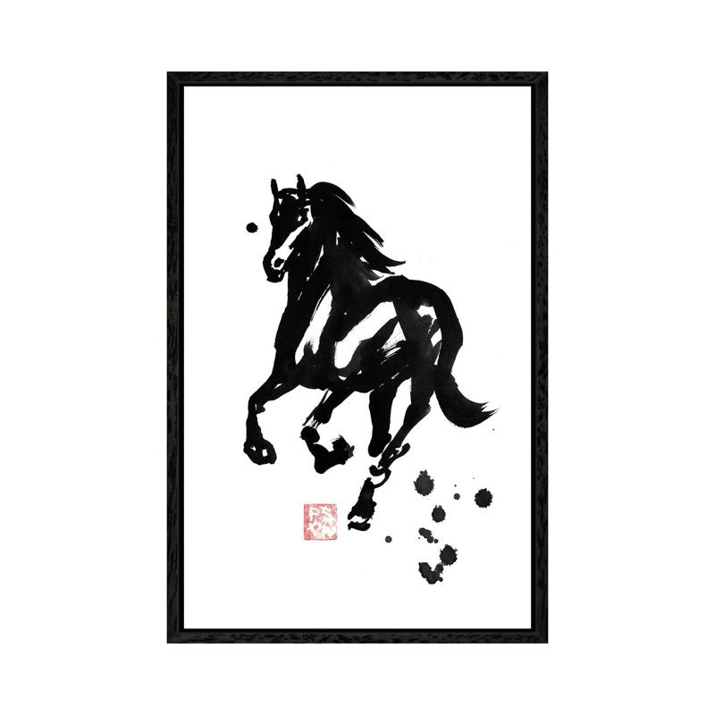 Stallion by Péchane - Print on Canvas, 66.04 cm H x 45.72 cm W, Black Framed