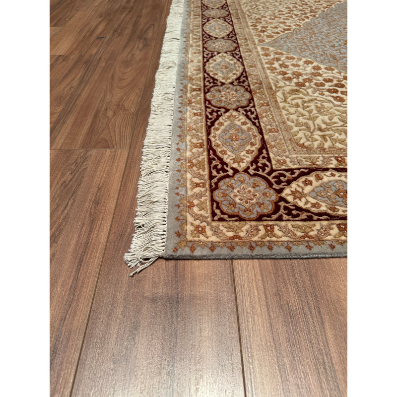 Tapis en laine beige noué à la main Original Original