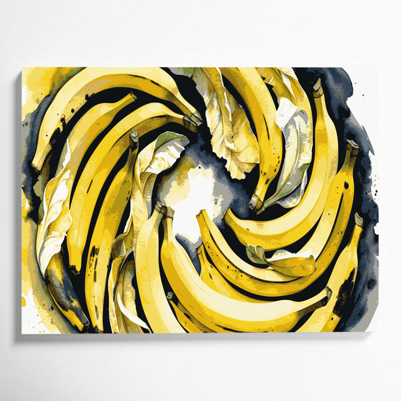 Fruit, banane brune, art mural sur toile, H 11 po x l 14 po