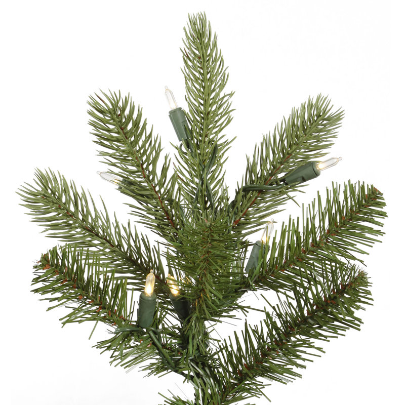 King Green Spruce Artificial Christmas Tree with LED Warm White Lights with Stand, Multi-colored Dura-Lit® LED, 6.5' H