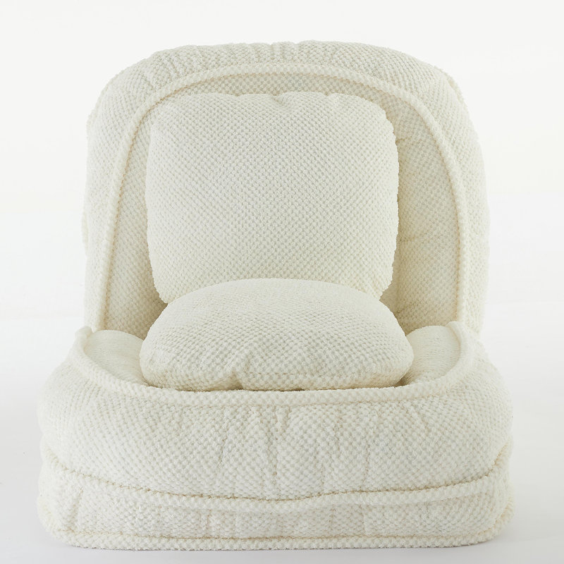 Versatile Foldable Lazy Sofa Couch With Adjustable Positions For Relaxation, White