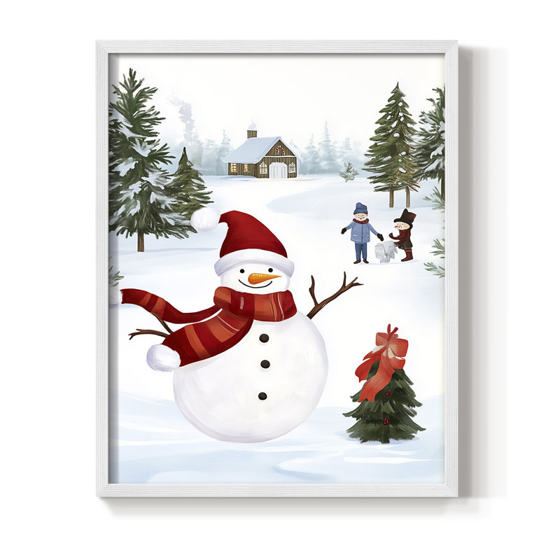 «Christmas Holiday Art» CECIX, reproduction d'art encadrée, H 11 po x l 9 po, Blanc