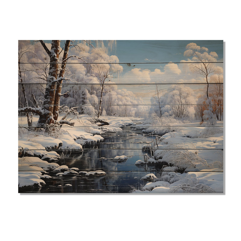 Winter Snowy Serenity I sur impression sur bois, H 10 po x l 20 po x P 0,78 po