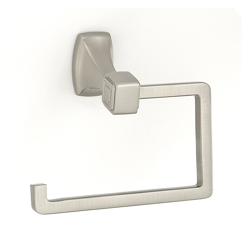 Cube Wall Mounted Single Post Tissue Holder, Satin Nickel
