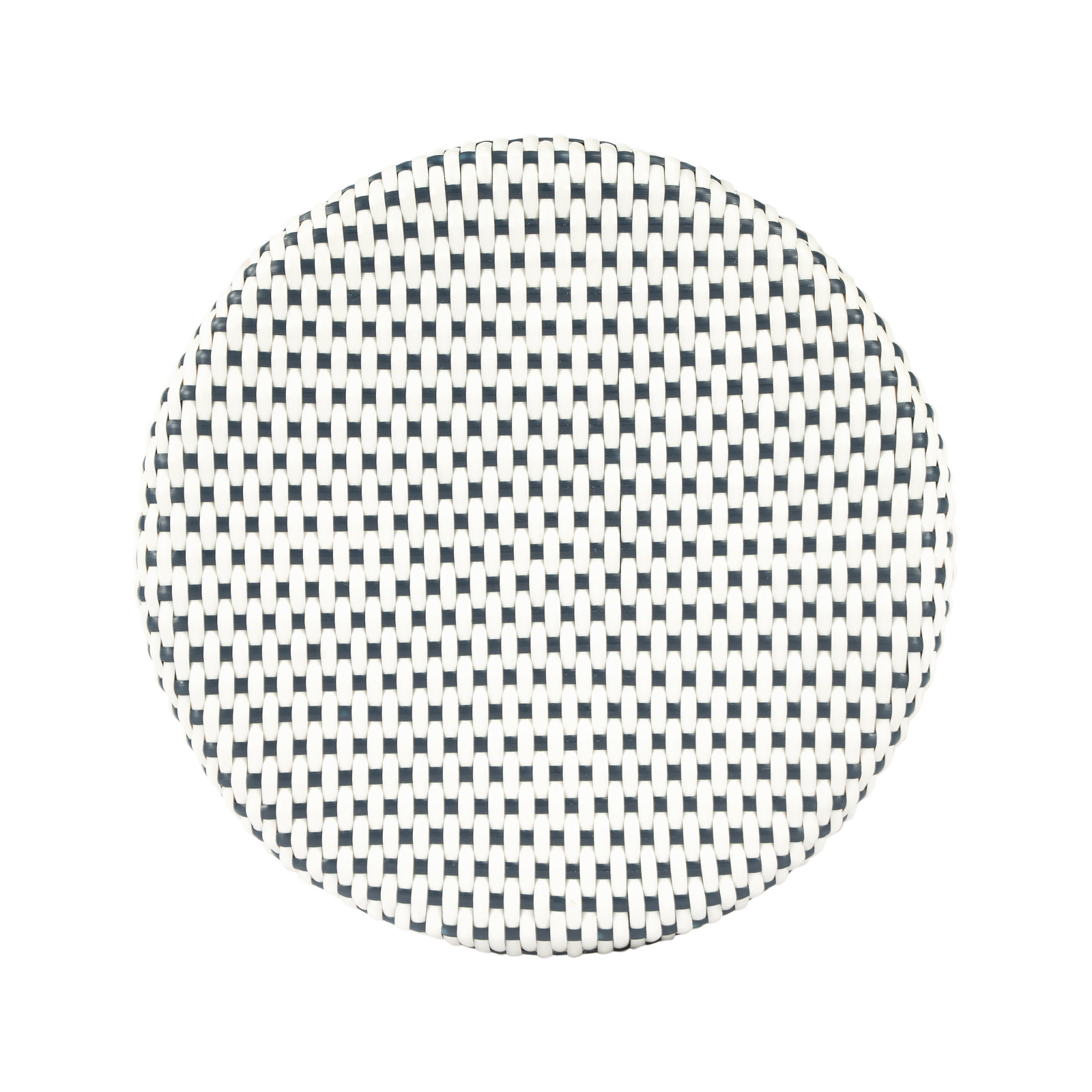 Alastair Bar and Counter Stool, Counter Stool (24" Seat Height), White/Navy Dot/Natural Rattan Frame
