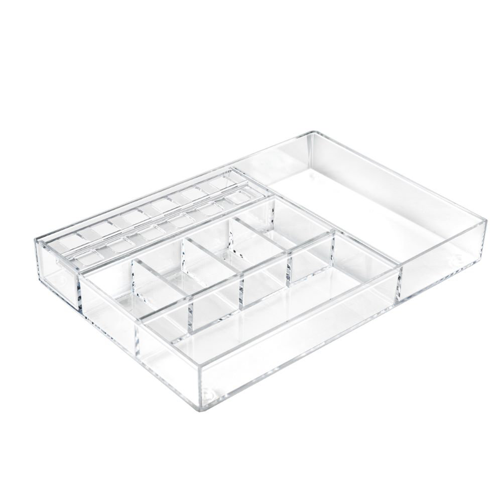 Large Clear Cosmetic Organizer for Counter with Compartments Azar Displays
