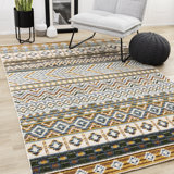 Tapis rouge crème texturé Latiana