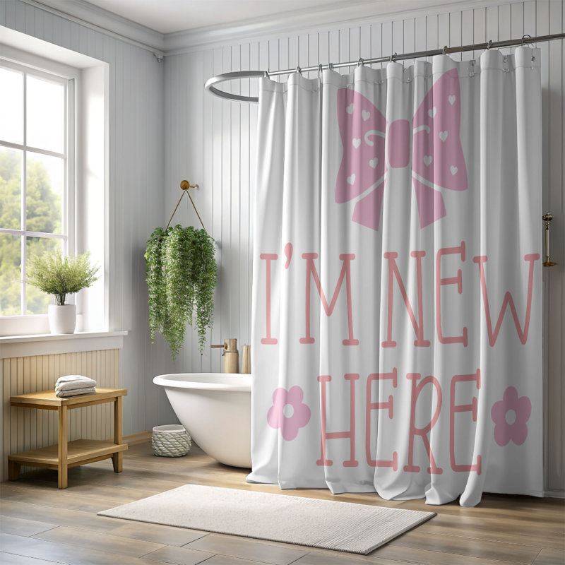 Doux mots d'amour - rideau de douche standard 1 pièce, H 74 po x l 71 po
