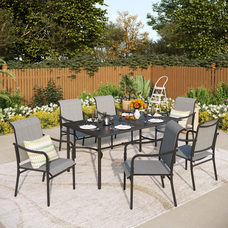 6 - Person Patio Dining Set with Rectangular Table