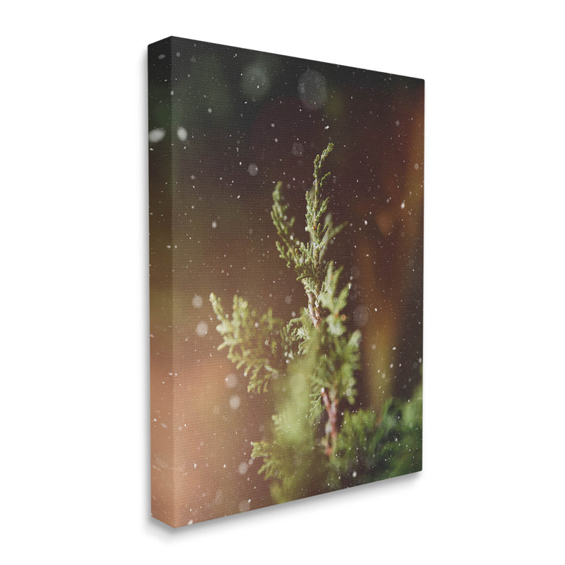 «Winter Snowfall Night Pine Tree» par Lil 'Rue, H 20 po x l 16 po x P 1,5 po
