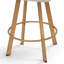Tabouret tournant 29,5 "avec dossier en bois massif et siège rembourré-410636187-410848292-410848789