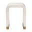 Table de bout en nacre de Capiz côtière beige et blanche