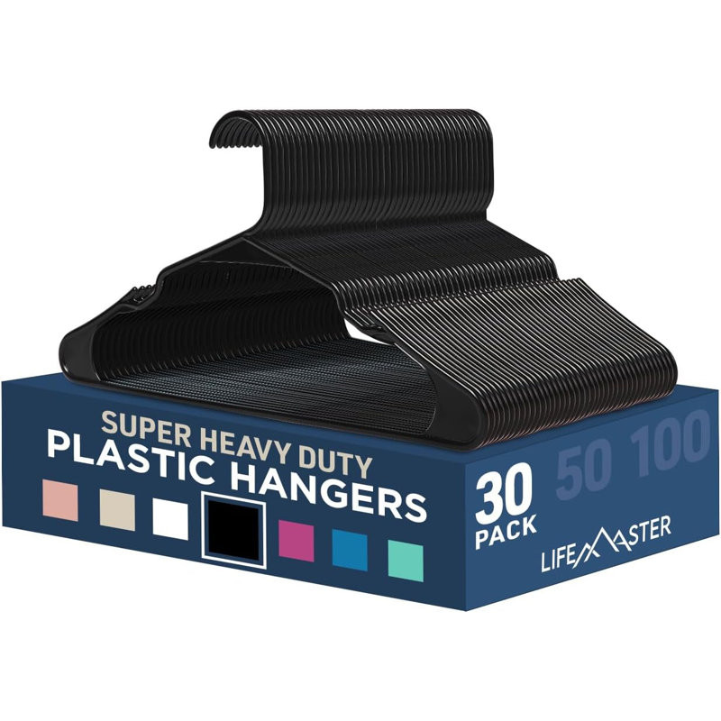 Plastic Standard Hanger, 30, Black